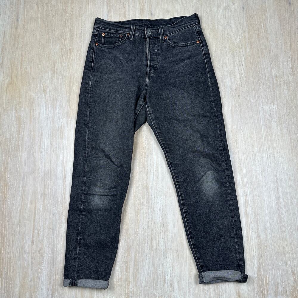 Levi's Black High Waisted Casual Everyday Dark Wash Normcore Denim Jeans 28